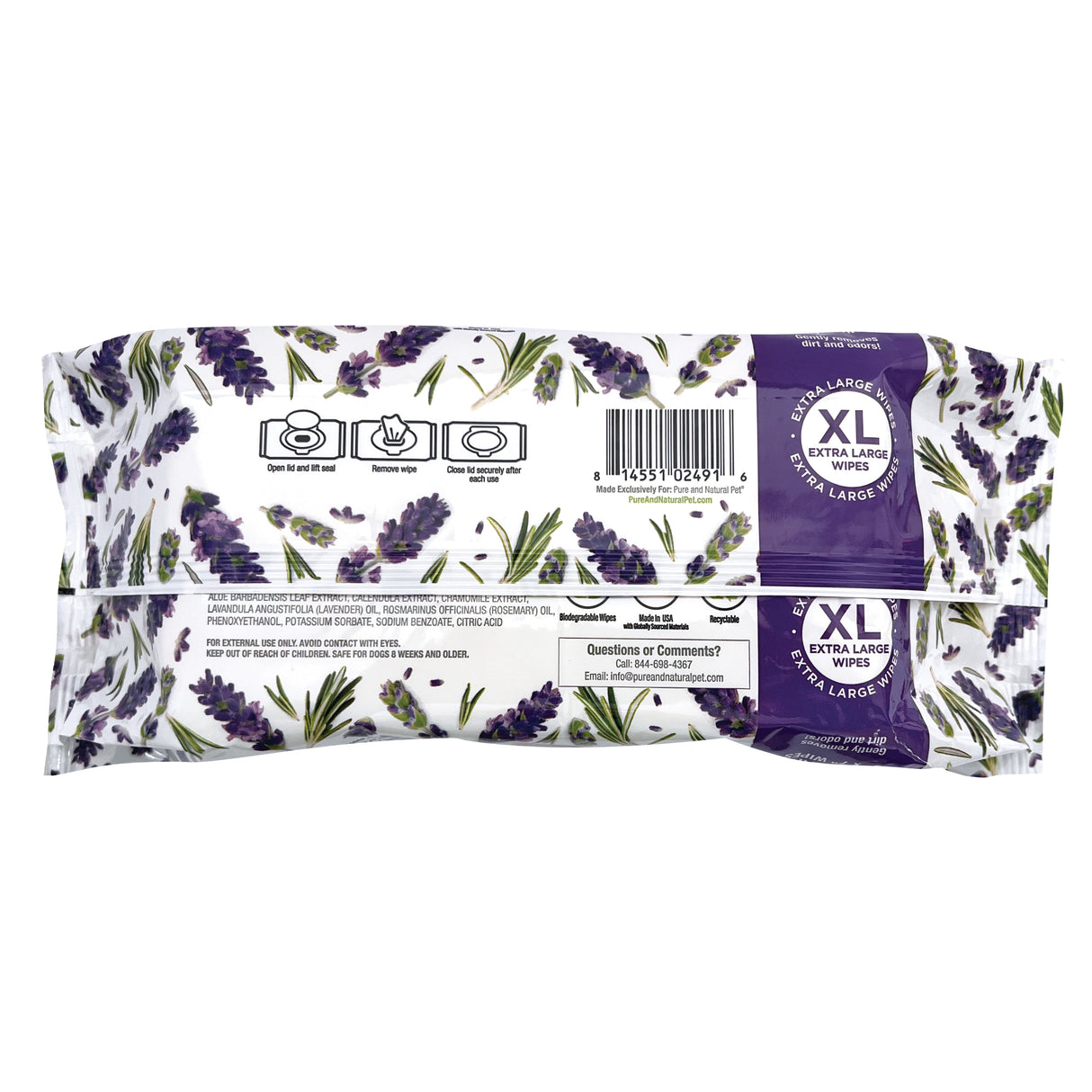 Grooming and Cleansing Wipes (Lavender and Rosemary)