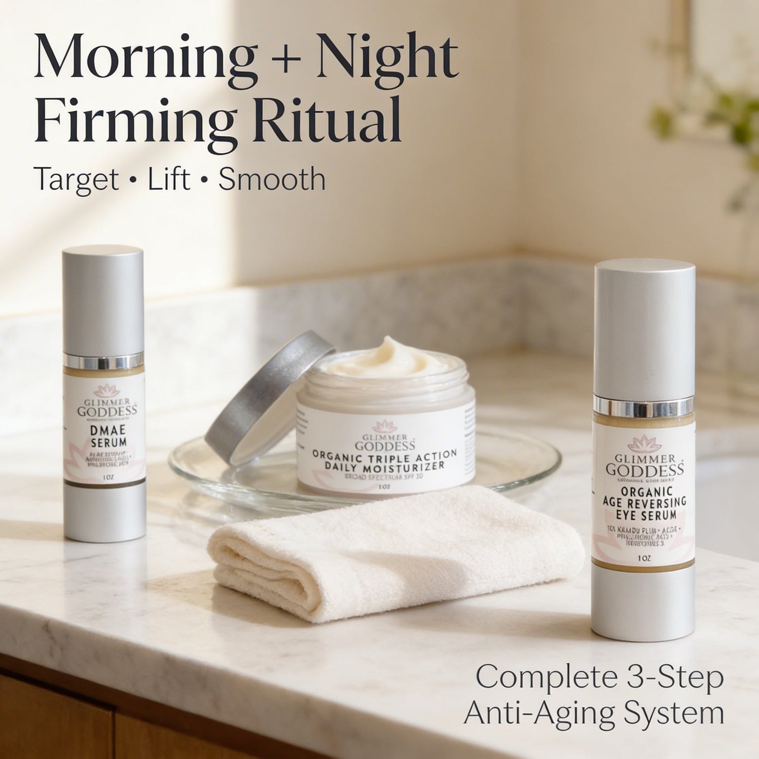 Organic Anti-Wrinkle Rejuvenation Kit - Tighten Brighten & Moisturize