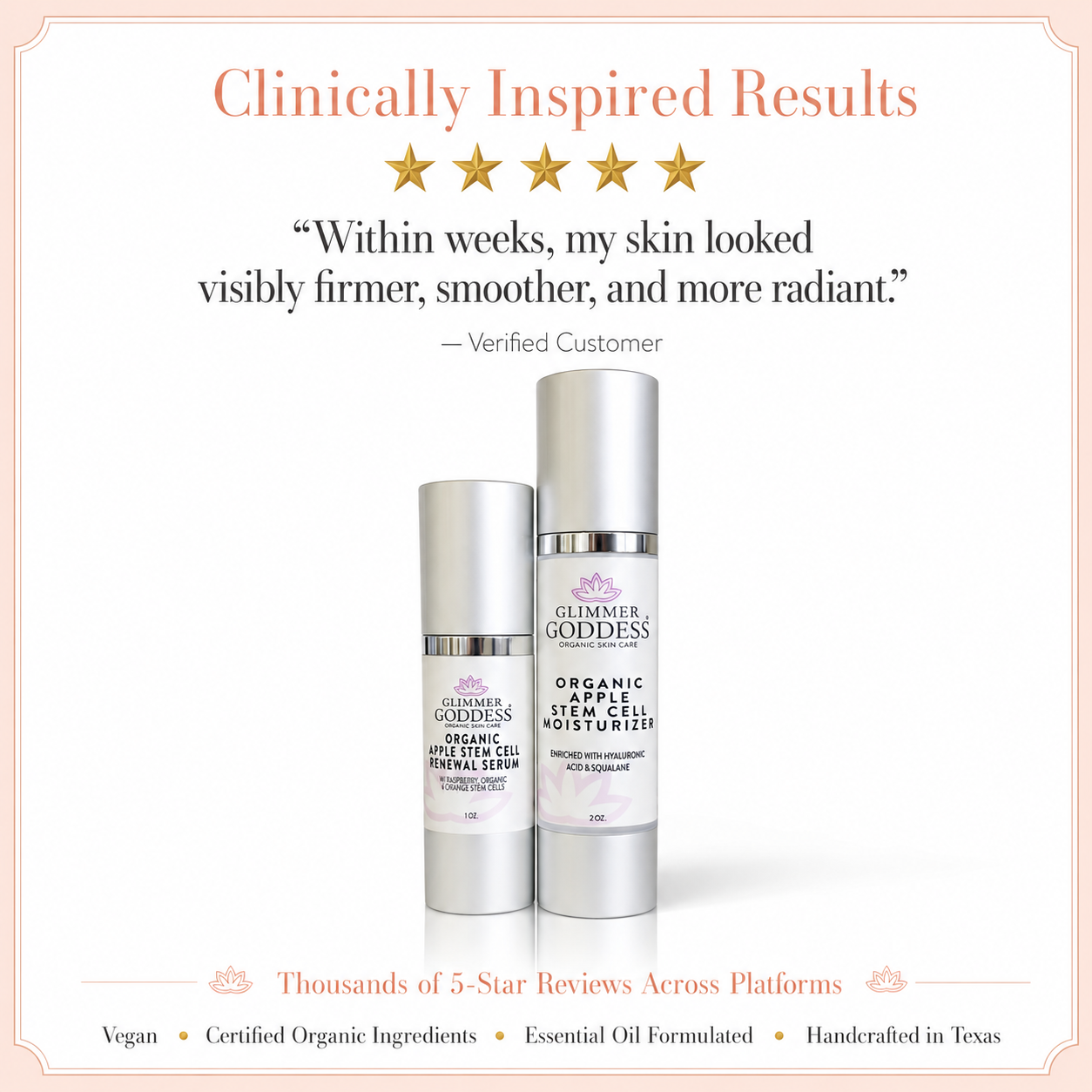 Organic Apple Stem Cell Anti-Aging Duo | Hydrating Serum & Moisturizer for Firm, Radiant Skin