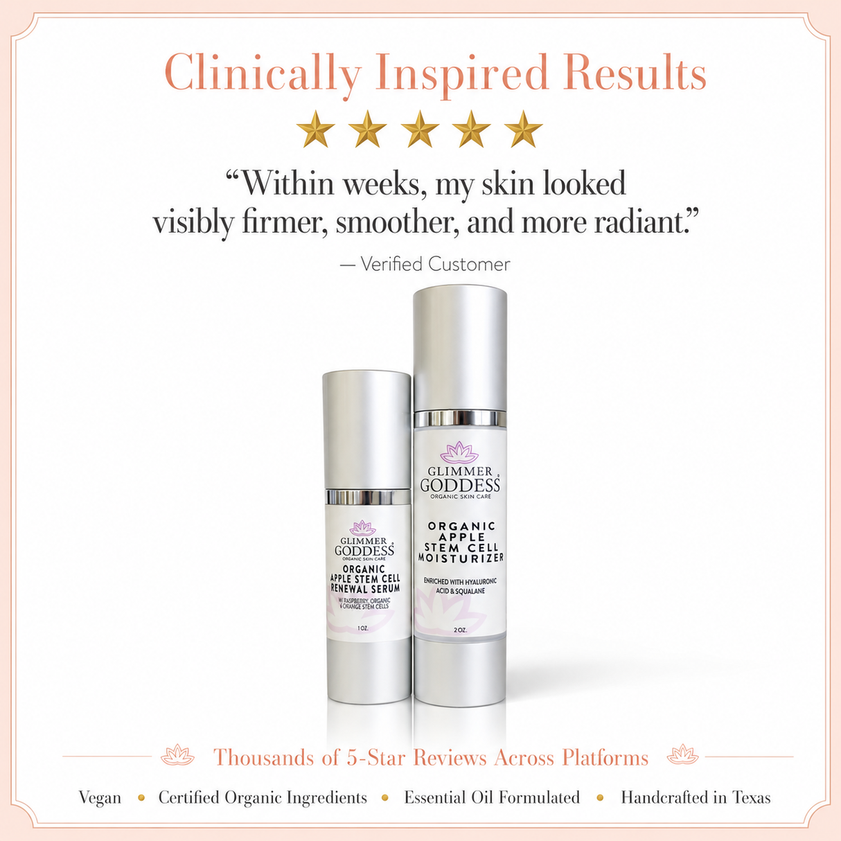 Organic Apple Stem Cell Anti-Aging Duo | Hydrating Serum & Moisturizer for Firm, Radiant Skin
