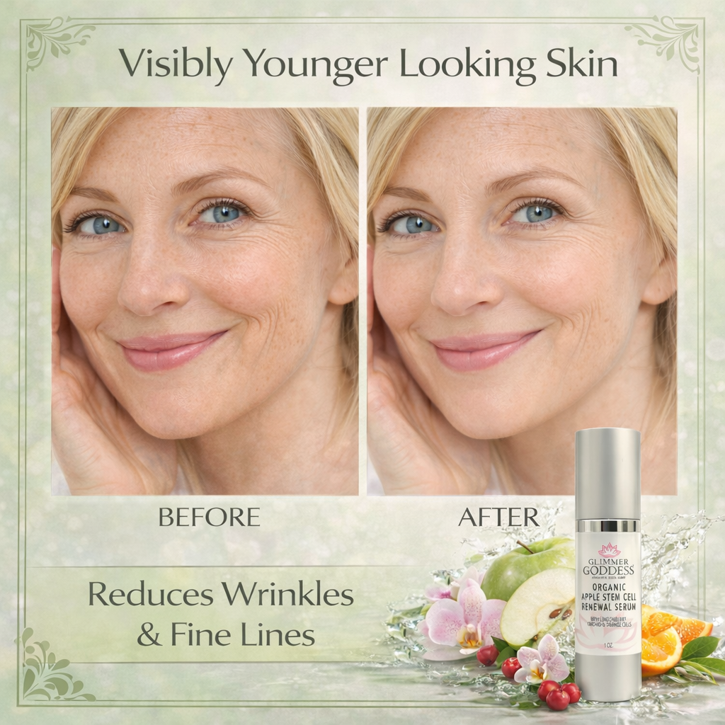 Organic Apple Stem Cell Serum for Anti-Aging | Lingonberry, Orchid & Orange Stem Cells for Hydration & Wrinkle Defense