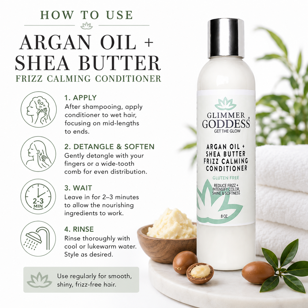 Organic Argan Oil Hair Conditioner with Shea Butter