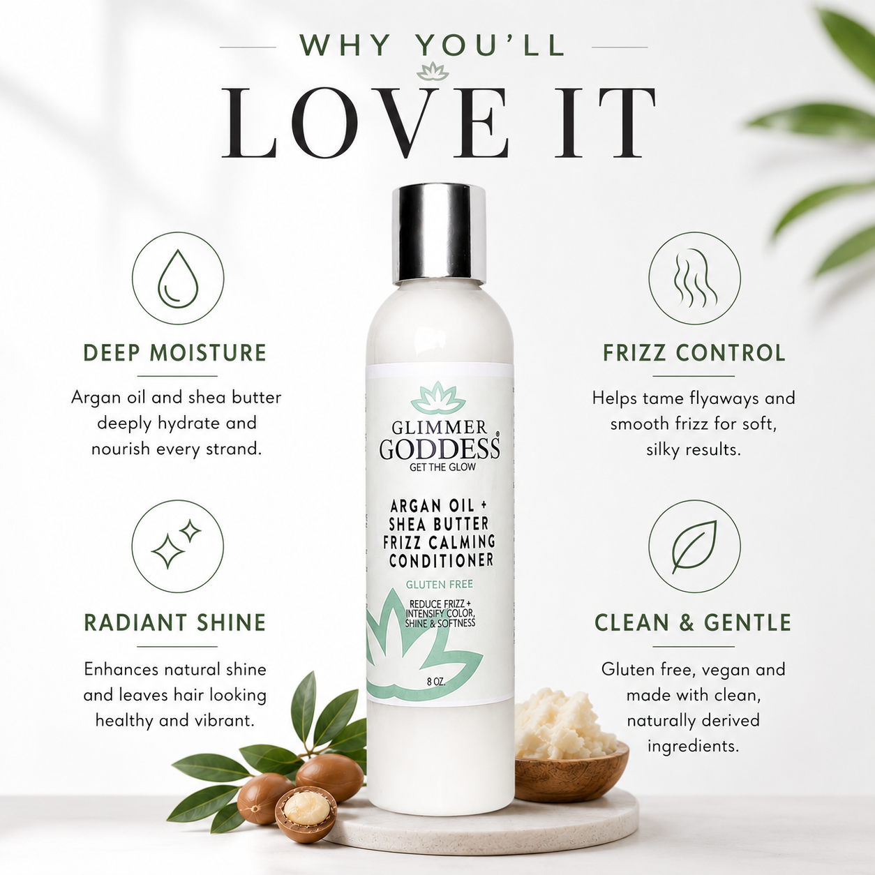 Organic Argan Oil Hair Conditioner with Shea Butter