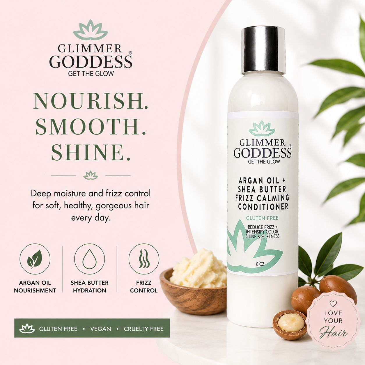 Organic Argan Oil Hair Conditioner with Shea Butter