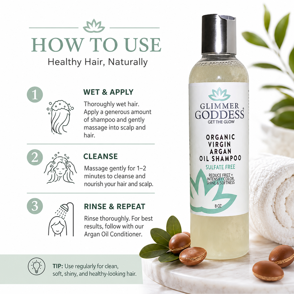 Organic Sulfate Free Shampoo with Morrocan Argan Oil