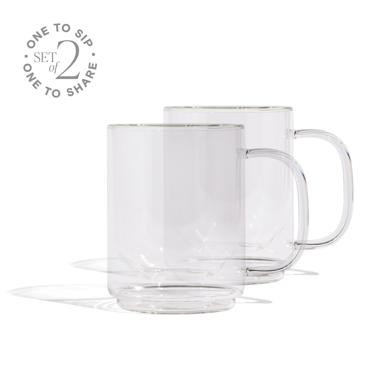 Cove 12oz Glass Mug - Set of 2 - Clear - Restocking Mid March