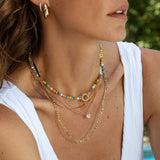 Large Gold Figaro Chain Necklace