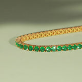 Lab Grown Green Emerald Tennis Bracelet
