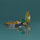 Lab Grown Blue Sapphire Baguette Eternity Ring