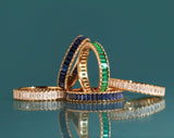 Lab Grown Blue Sapphire Baguette Eternity Ring