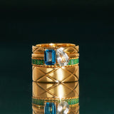 Lab Grown Green Emerald Baguette Eternity Ring