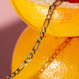 Large Gold Figaro Chain Necklace