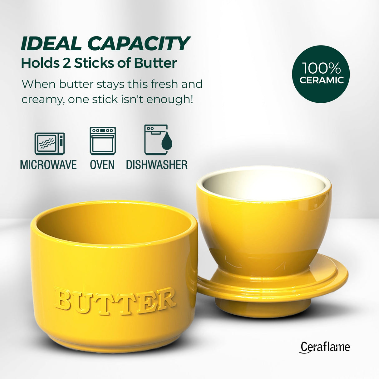 French Butter Crock - Premium Ceramic