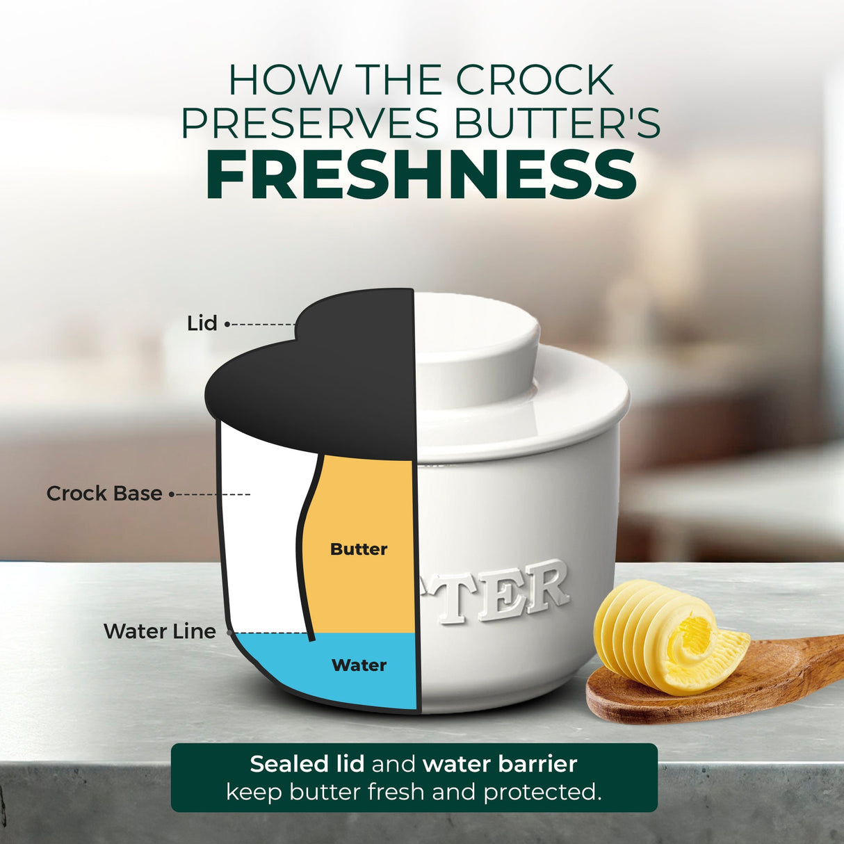 French Butter Crock - Premium Ceramic