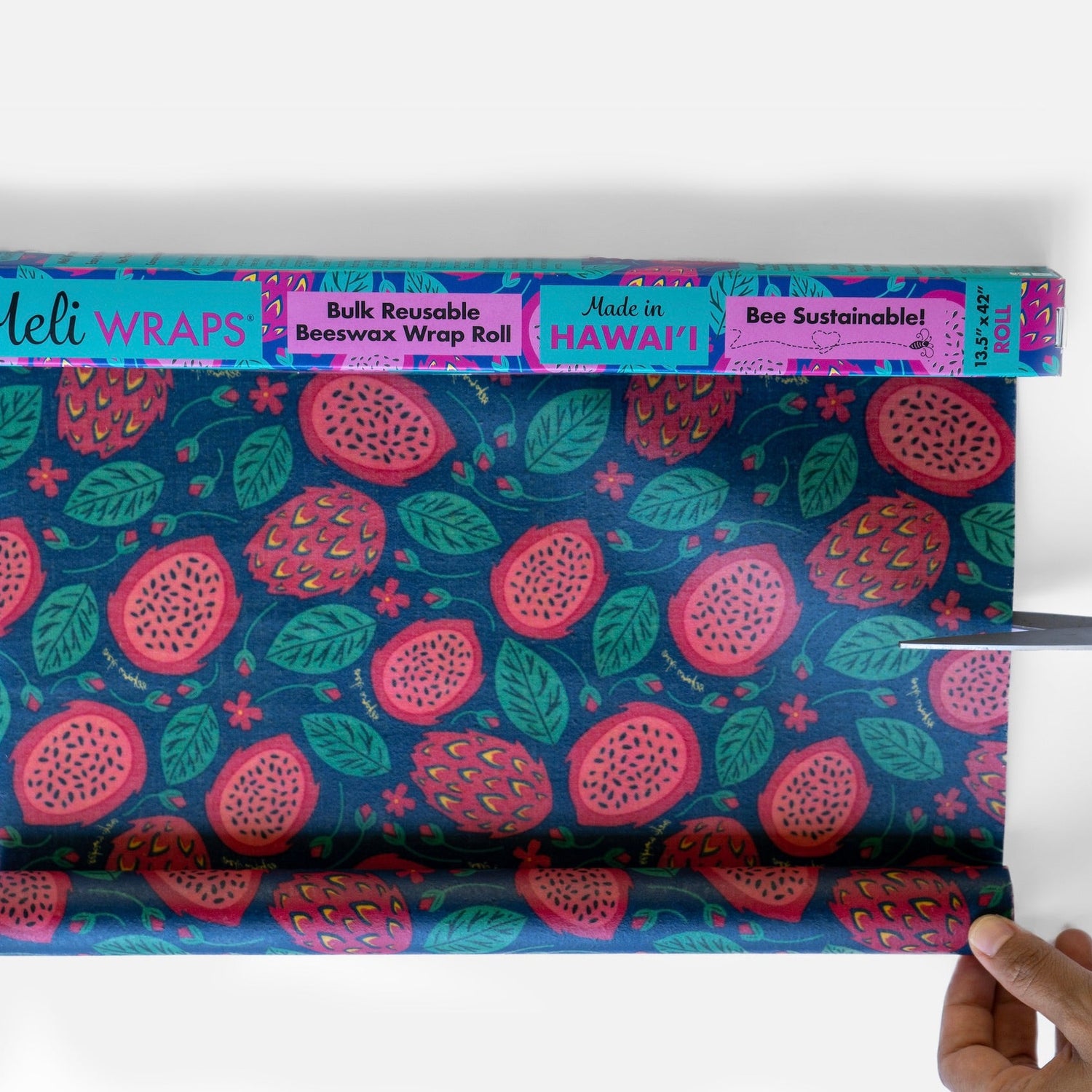Beeswax Wrap Bulk Roll - Dragonfruit Print