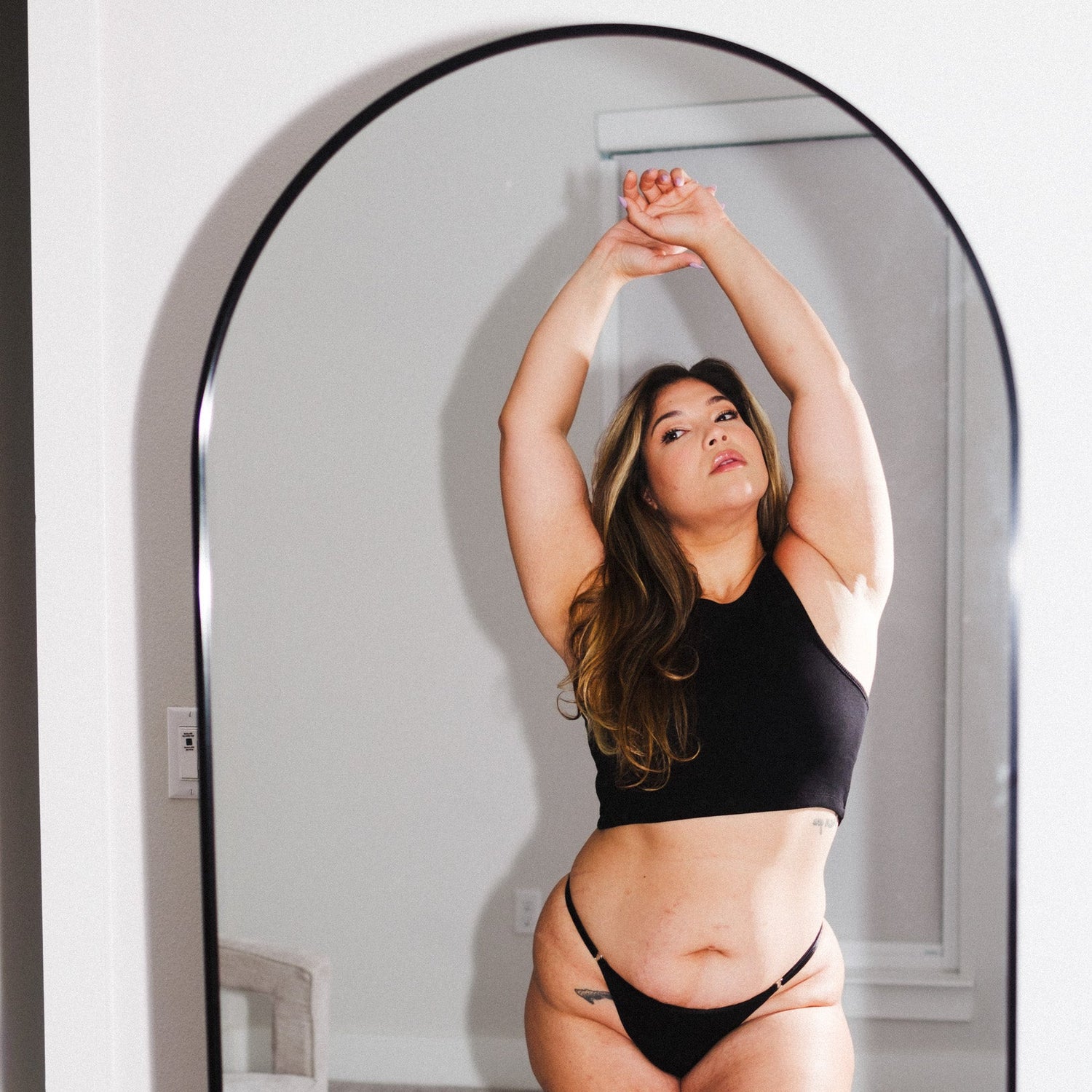 Adjustable String Thong - Black