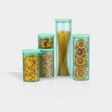 Glass Canister Set & Glass Lid - Diamond Blue