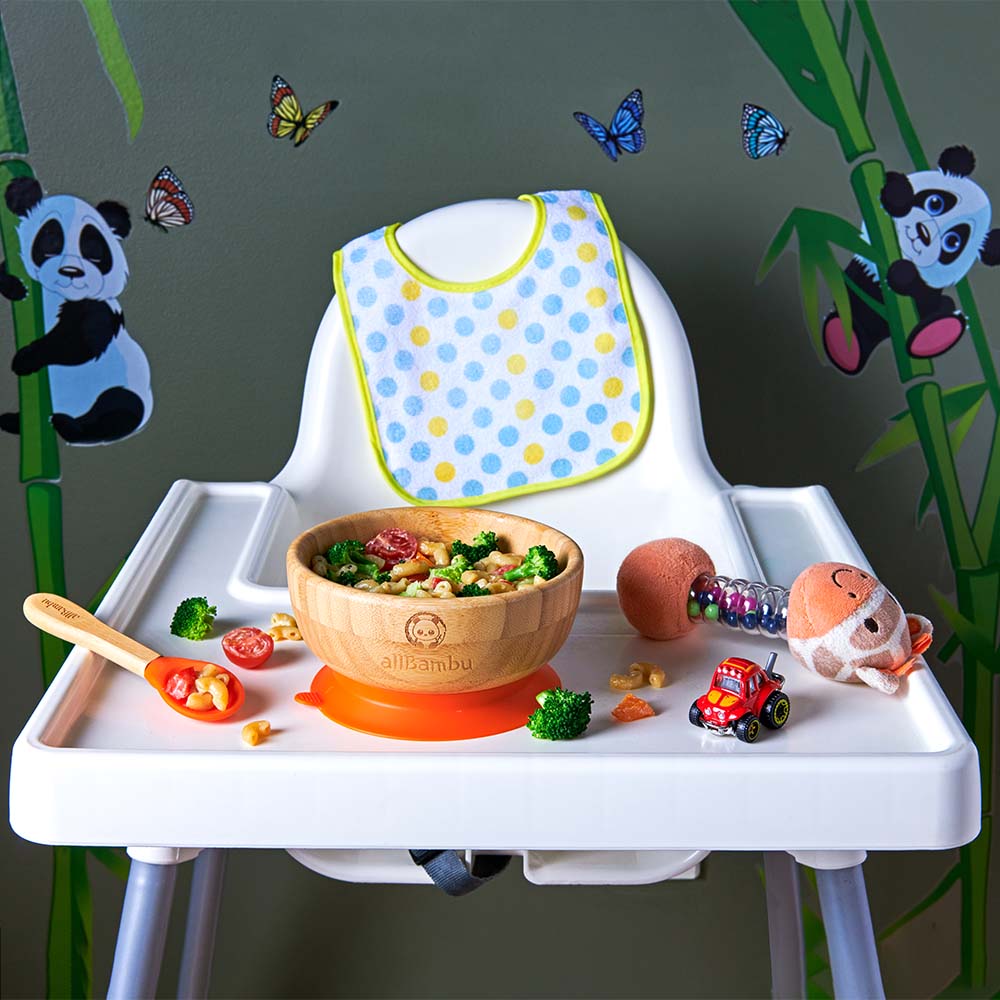 Bamboo Baby Bowl with Suction Base and Spoon