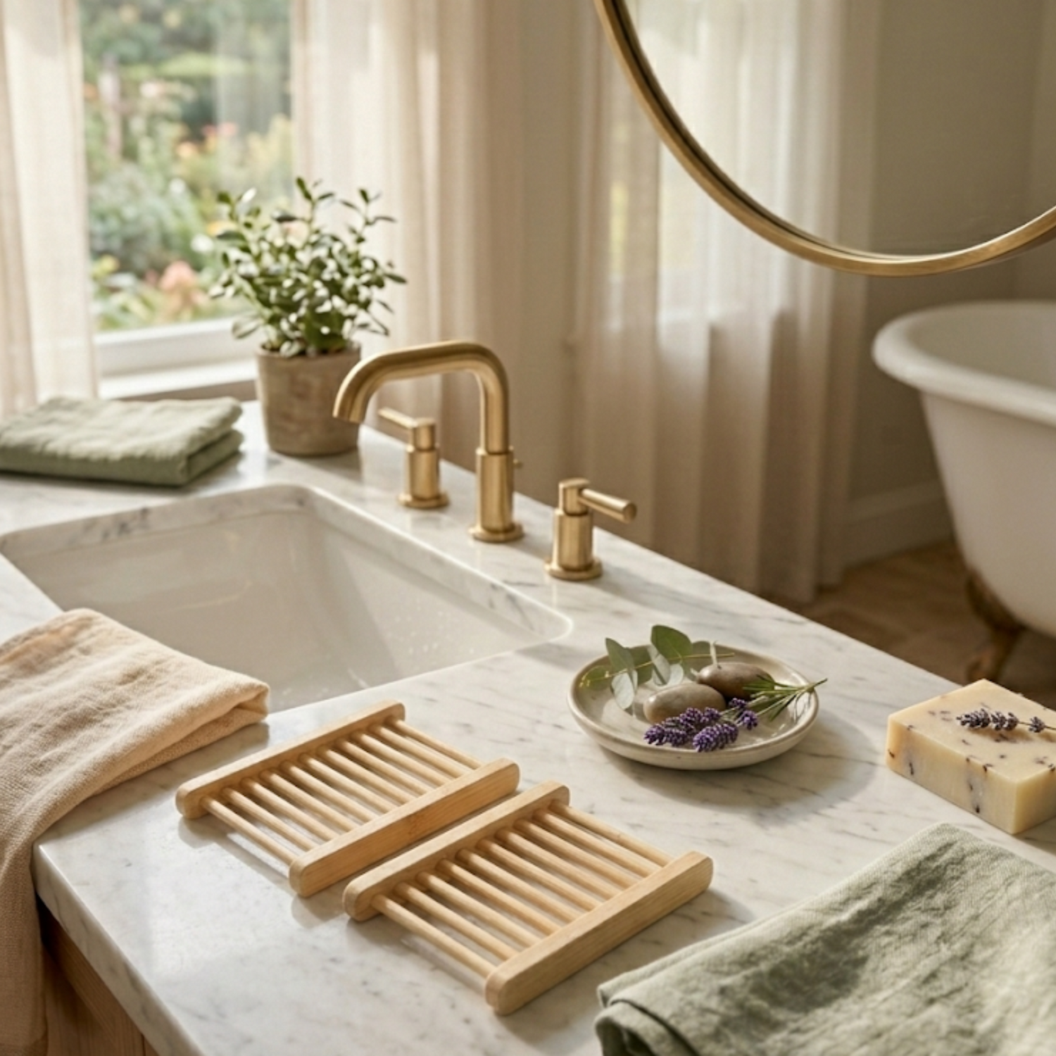 Natural Bamboo Soap Bar Dish