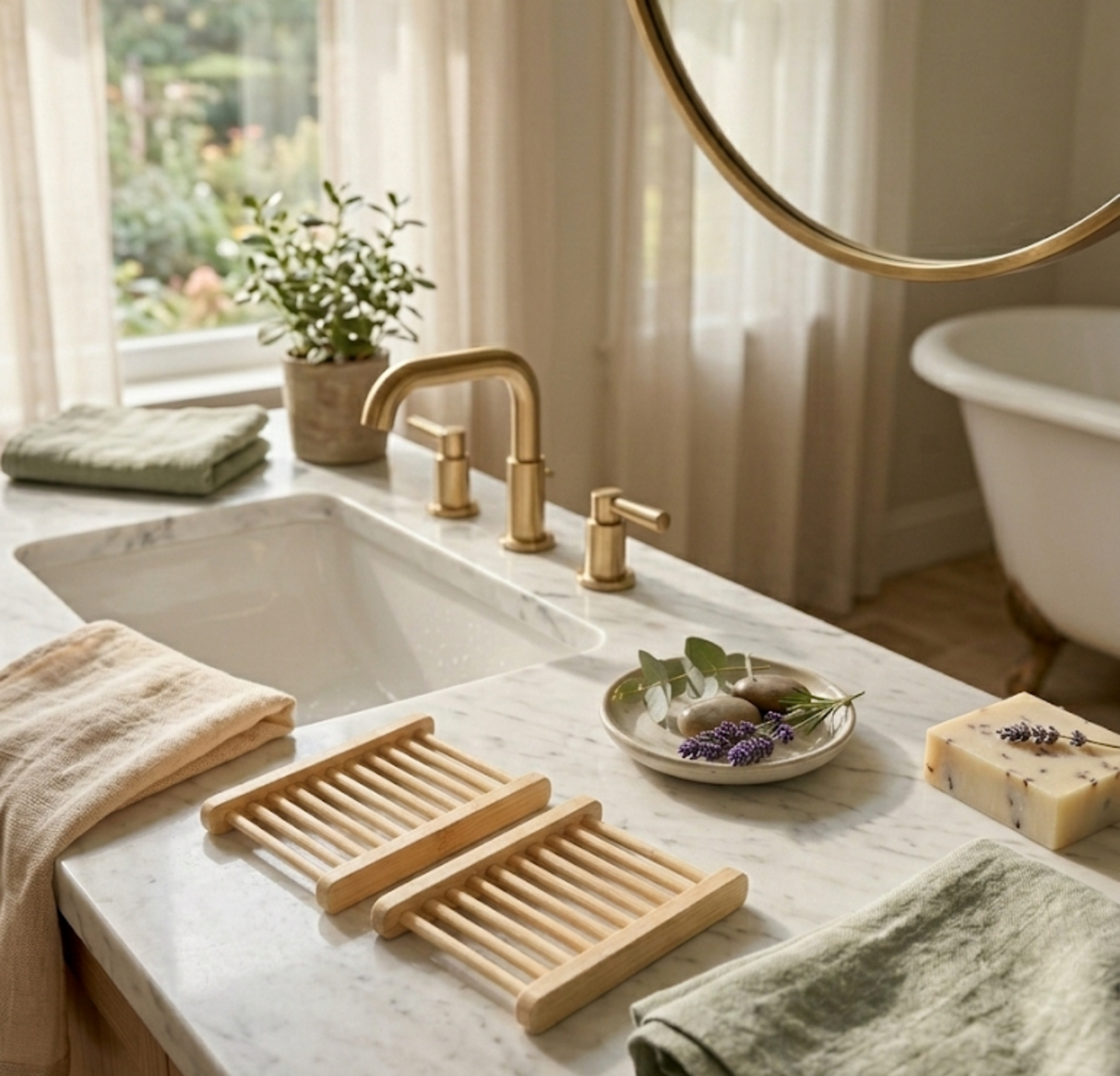 Natural Bamboo Soap Bar Dish