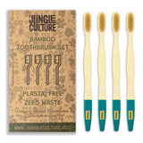 Bamboo Toothbrushes | Natural Toothbrush Set of 4