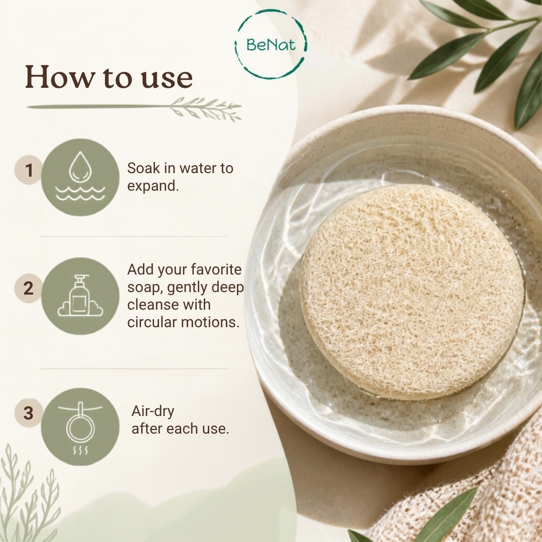 10-Pack Natural Loofah Pads