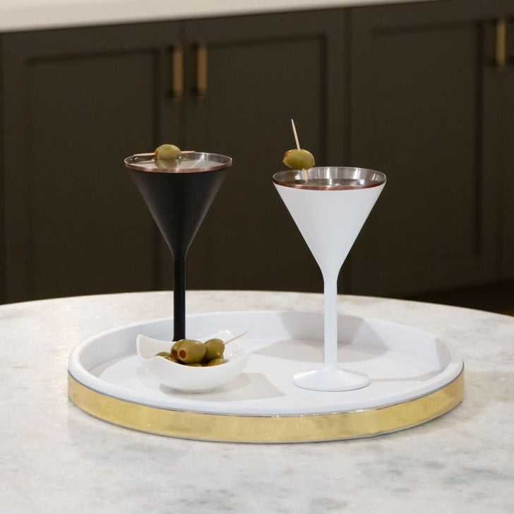 Stainless Steel Stemmed Martini Glass , Black