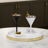 Stainless Steel Stemmed Martini Glass , Black