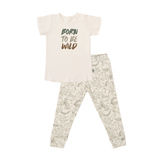 short sleeve pajama set | born to be wild