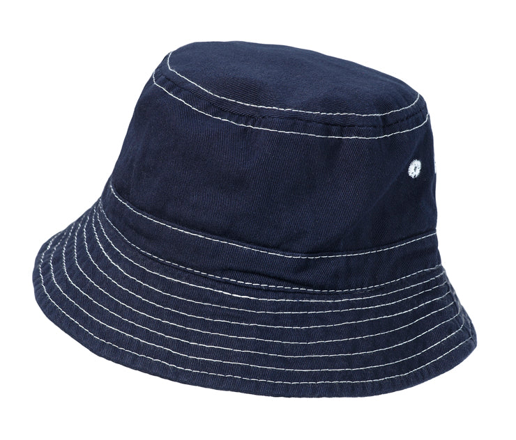 Boys and Girls 100% Cotton Twill UPF 50+ Wharf Hat | Midnight Blue (Dyed & Finished in USA*)