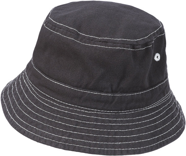 Boys and Girls 100% Cotton Twill UPF 50+ Wharf Hat | Charcoal Gray (Dyed & Finished in USA*)