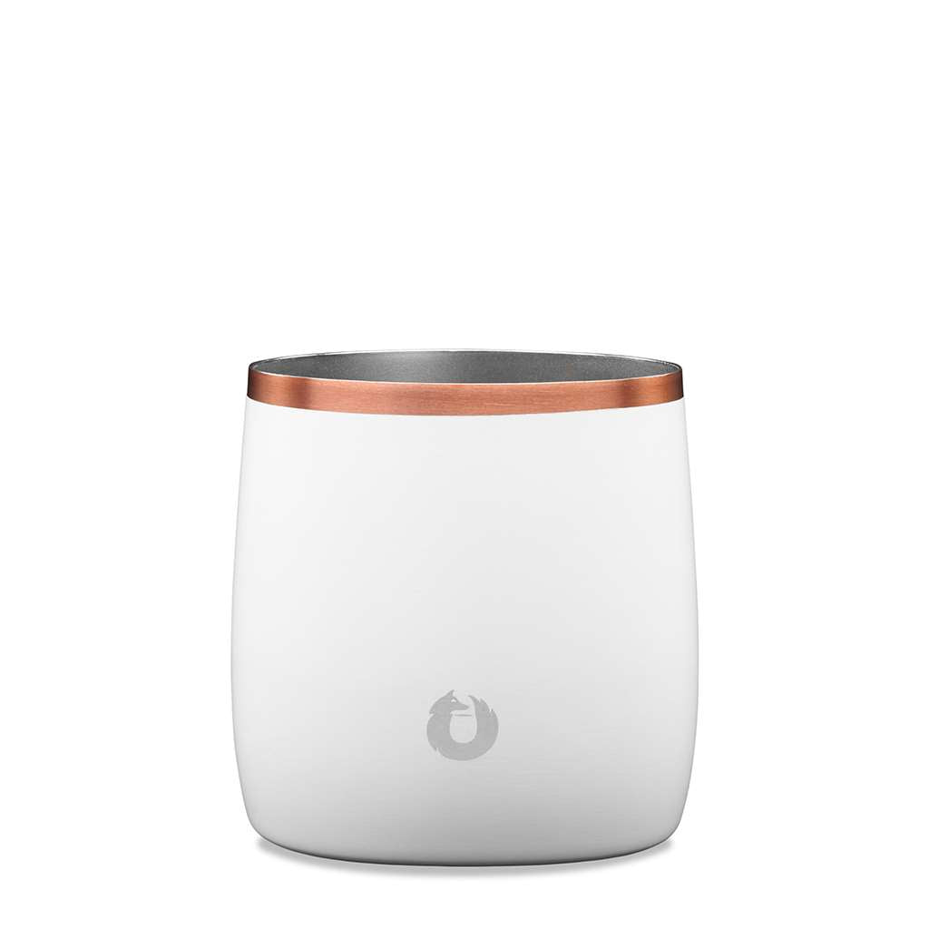 Stainless Steel Rocks Glass with Lid, White – AwearMarket