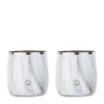 Stainless Steel Rocks Glass, Set of 2 - Marble