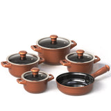 Duo 9 Piece Ceramic Cookware  Set - Glass Lid