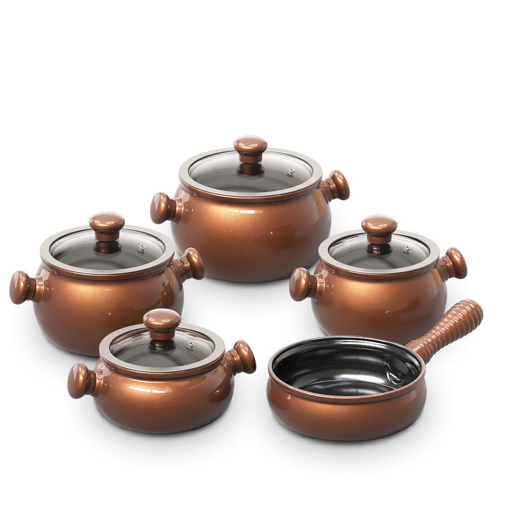 Premiere 9 Piece Ceramic Cookware Set - Glass Lid