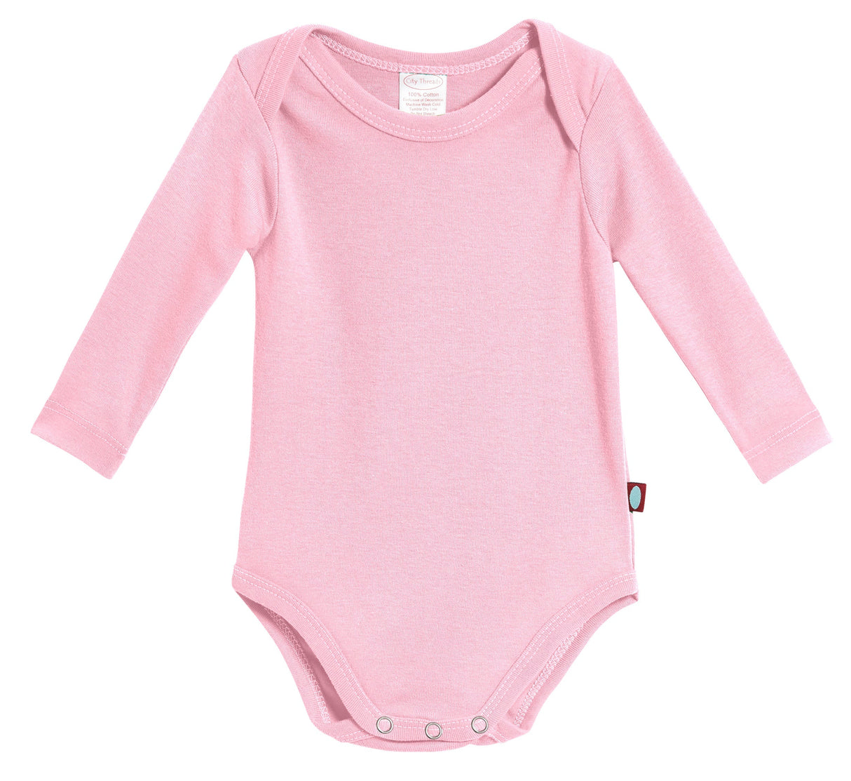 Super-Soft Organic Cotton Baby Rib Long Sleeve Snap Onesie| Bright Light Pink