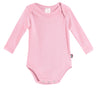 Super-Soft Organic Cotton Baby Rib Long Sleeve Snap Onesie| Bright Light Pink
