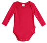 Super-Soft Organic Cotton Baby Rib Long Sleeve Snap Onesie| Candy Apple