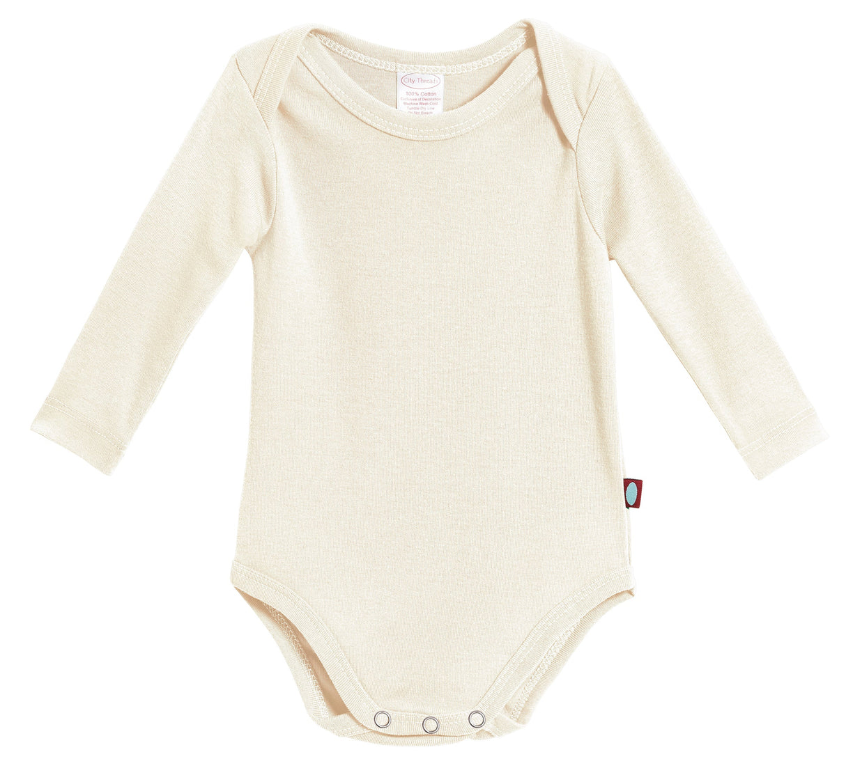 Super-Soft Organic Cotton Baby Rib Long Sleeve Snap Onesie| Oatmeal