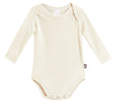 Super-Soft Organic Cotton Baby Rib Long Sleeve Snap Onesie| Oatmeal