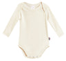Super-Soft Organic Cotton Baby Rib Long Sleeve Snap Onesie| Oatmeal