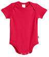 Super-Soft Organic Cotton Baby Rib Short Sleeve Snap Onesie| Candy Apple