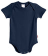 Super-Soft Organic Cotton Baby Rib Short Sleeve Snap Onesie| Navy