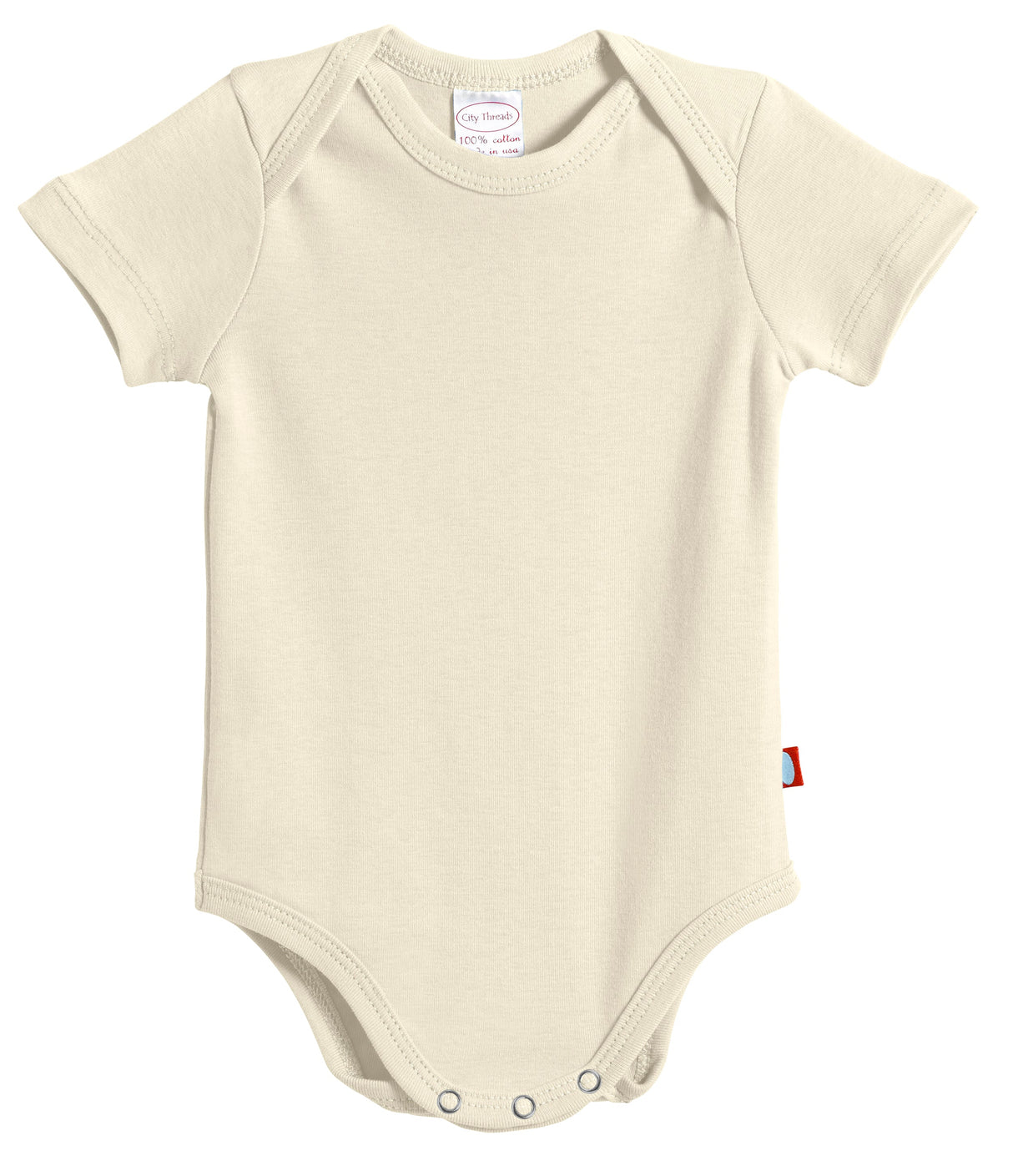 Super-Soft Organic Cotton Baby Rib Short Sleeve Snap Onesie| Oatmeal