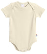 Super-Soft Organic Cotton Baby Rib Short Sleeve Snap Onesie| Oatmeal