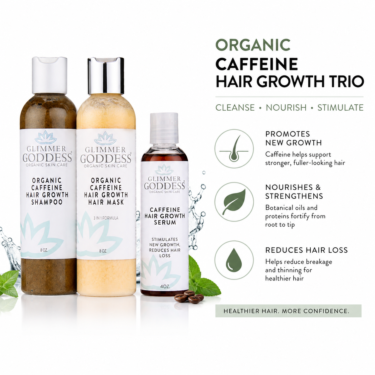 Organic Caffeine Hair Growth Trio