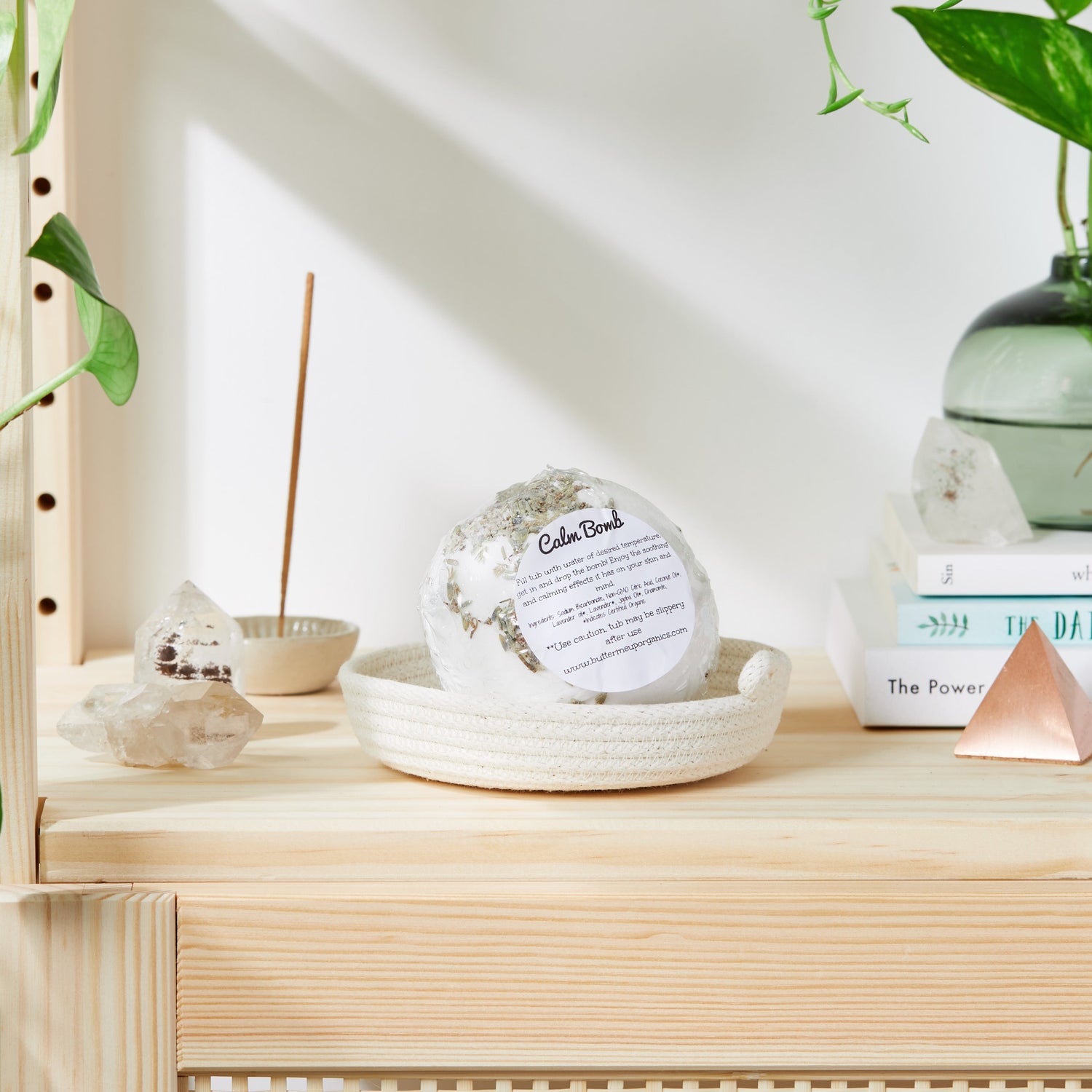 Organic Bath Bomb Calm Bomb- TWO SIZES lavender and chamomile bath fizzie