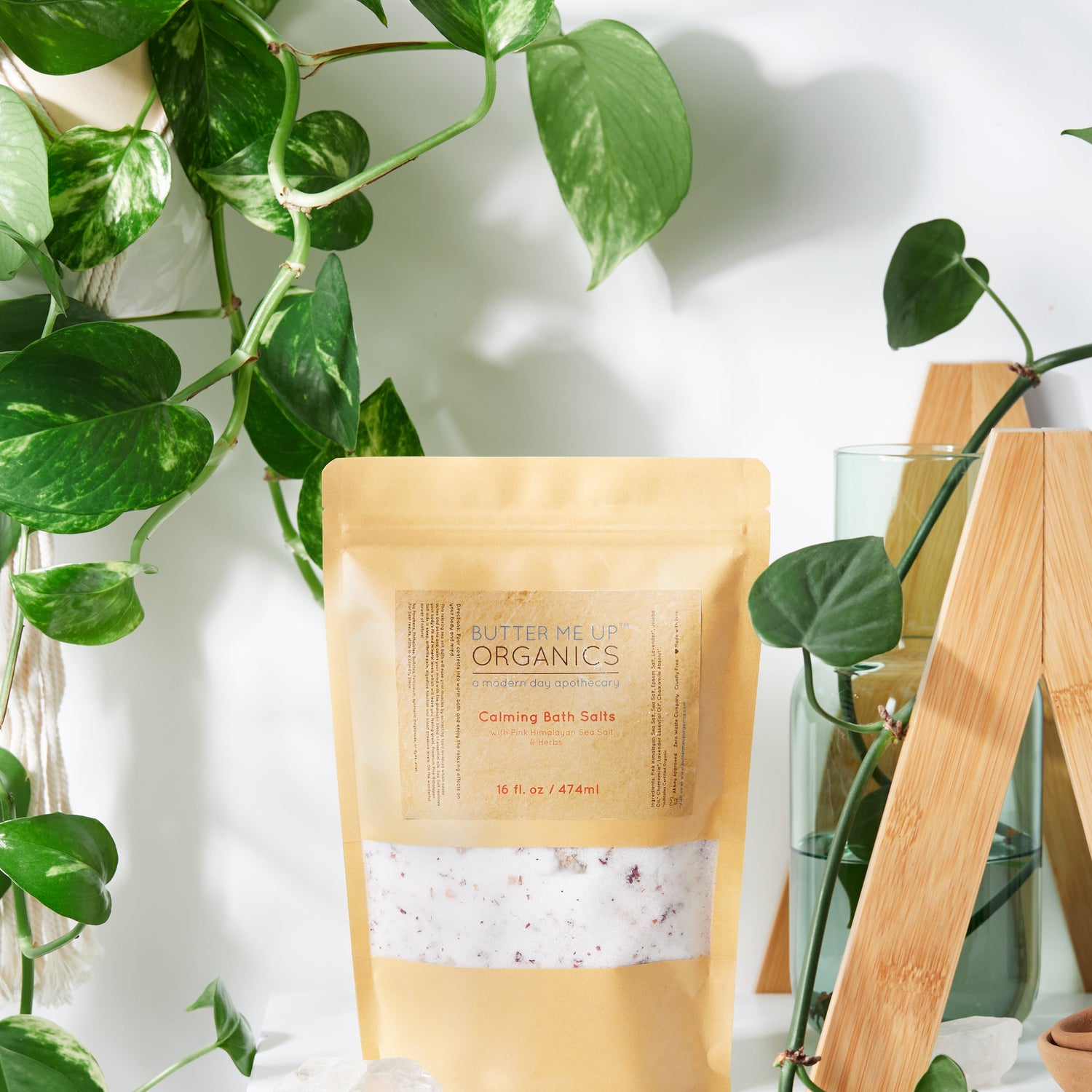 Calming Bath Salts / Detox / Relaxation / Lavender & Chamomile / Essential Oils / Organic Herbs / Herbal Bath Salts for Relaxation Stress
