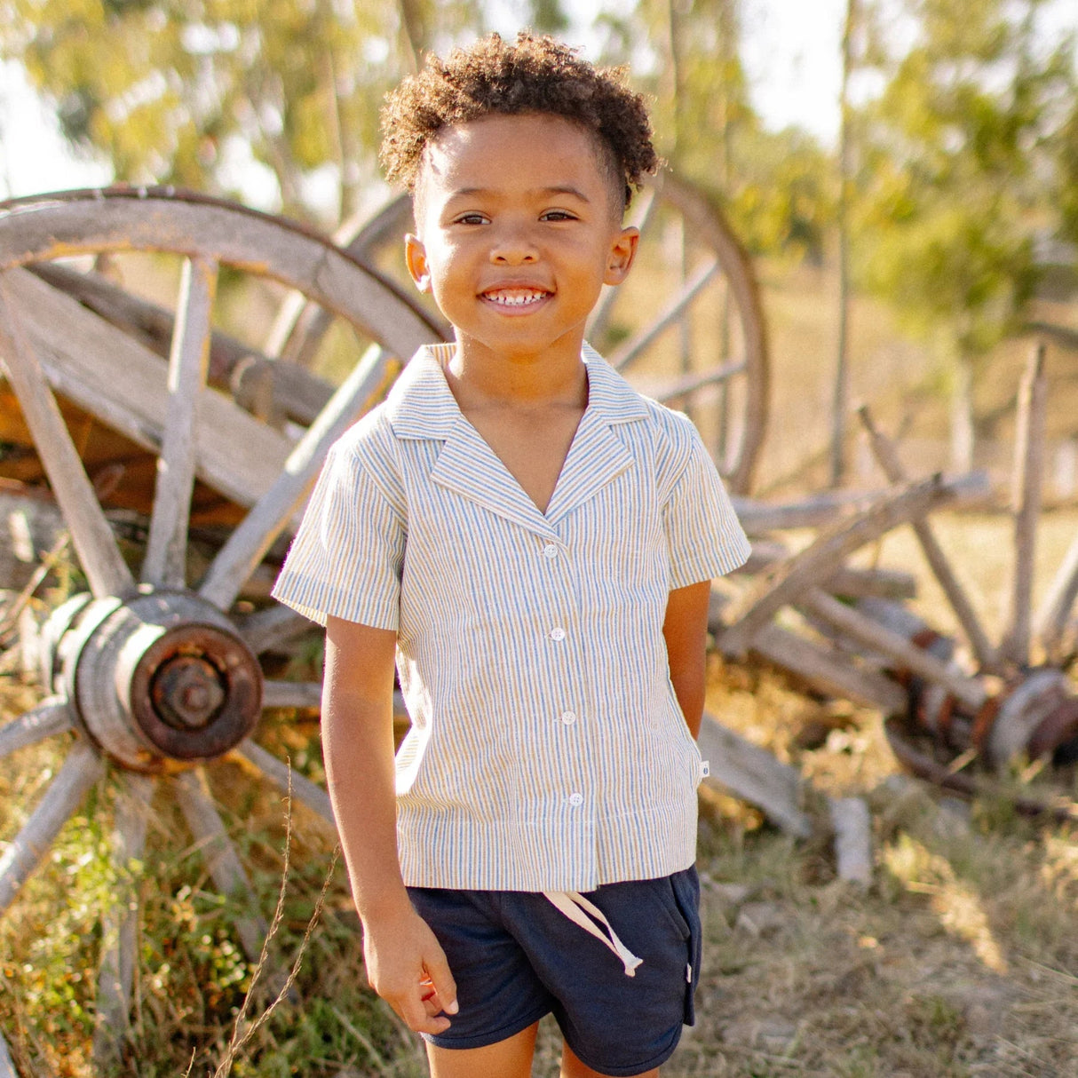 Dylan Camp Shirt - Driftwood Stripe