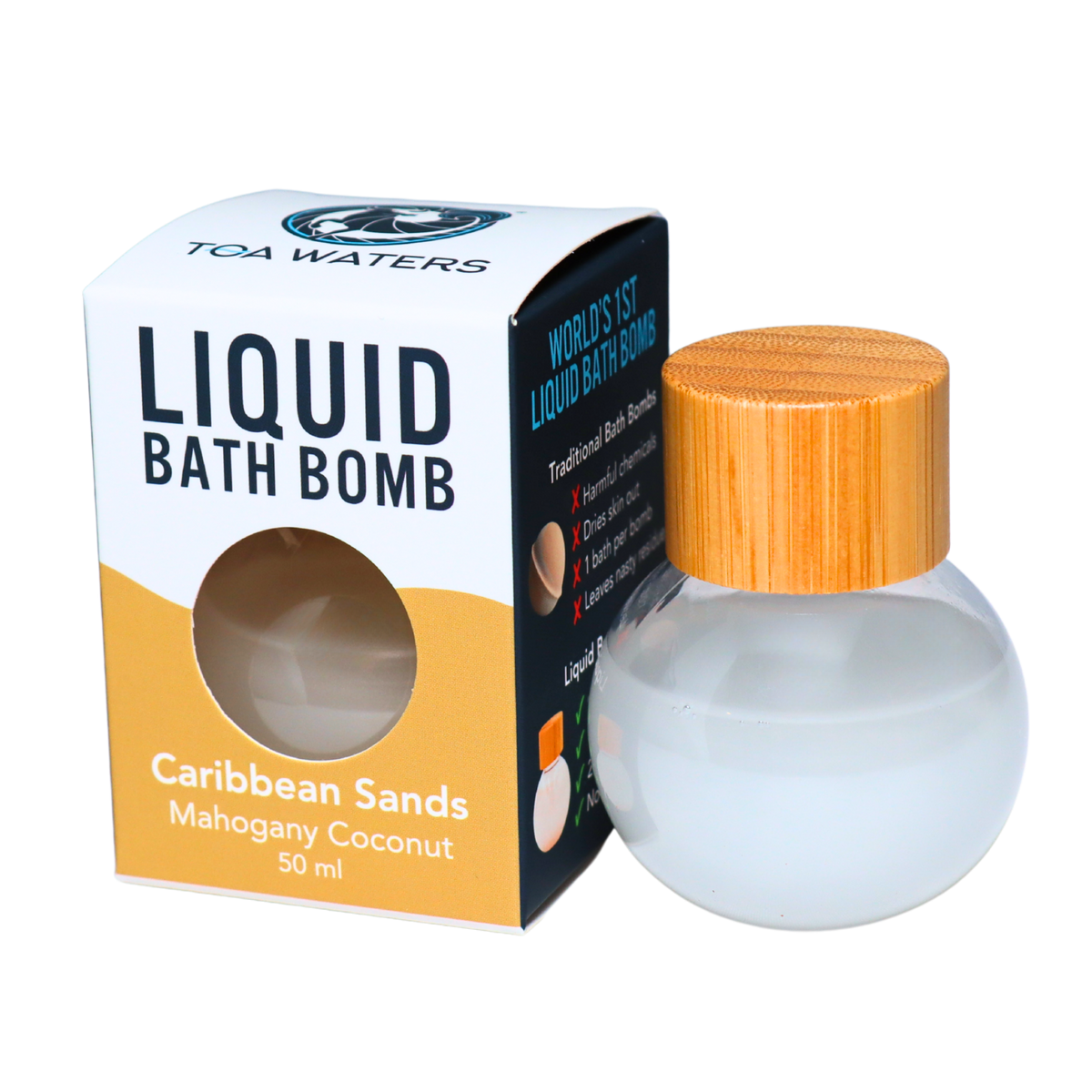 Caribbean Sands Liquid Bath Bomb - Mahogany Coconut